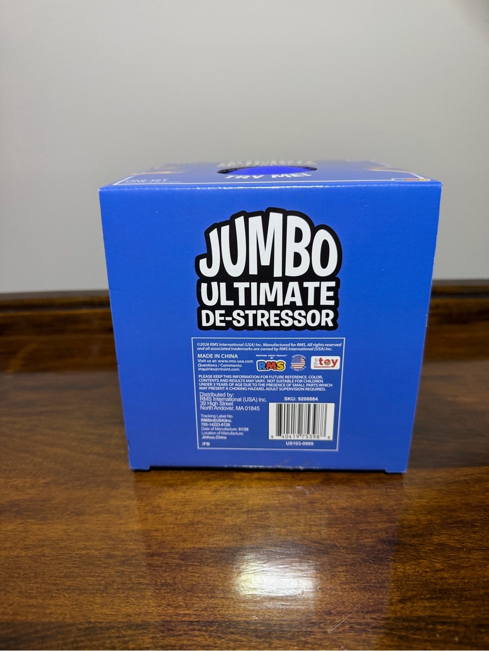 Jumbo Ultimate De-Stressor squishy ball-Blue -RMS crazy fun- 5 inches round - Picture 4 of 4
